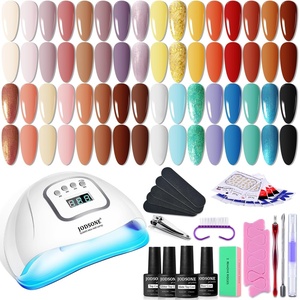 image:imageJODSONE 36Pcs Gel Nail Polish Kit with U V Light Crystal Transparent Classic Color 4 Functional Gel for All Seasons32KITColor 8