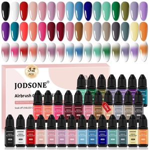 image:imageJODSONE Airbrush Gel Nail Polish Set 20 Colors No Dilution Fine Mist Nail for Ombre French Nail Art Design Nail Airbrush Paint Gel Nail Polish Ideal for Home Salon Use32ColorAirbrush1