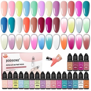 image:imageJODSONE Airbrush Gel Nail Polish Set 20 Colors No Dilution Fine Mist Nail for Ombre French Nail Art Design Nail Airbrush Paint Gel Nail Polish Ideal for Home Salon Use20ColorAirbrush5