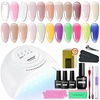 image:imageJODSONE 10 Colors Builder Nail Gel Polish Set with Base Coat and Top Coat No Wiping for Nails Strengthener Hard Nail Extension Gel LED Nail Lamp Cured20colorBGkit