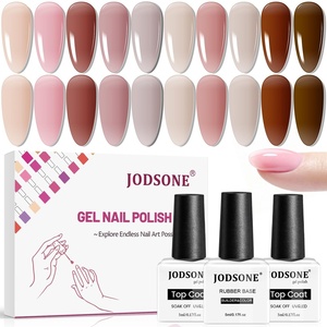 image:imageJODSONE 10 Colors Builder Nail Gel Polish Set with Base Coat and Top Coat No Wiping for Nails Strengthener Hard Nail Extension Gel LED Nail Lamp Cured10COLORBuilder GelBG