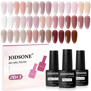 image:imageJODSONE 10 Colors Builder Nail Gel Polish Set with Base Coat and Top Coat No Wiping for Nails Strengthener Hard Nail Extension Gel LED Nail Lamp Cured20colorJellyset