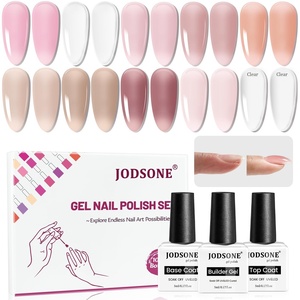 image:imageJODSONE 10 Colors Builder Nail Gel Polish Set with Base Coat and Top Coat No Wiping for Nails Strengthener Hard Nail Extension Gel LED Nail Lamp Cured10COLORBuilder GelGJ