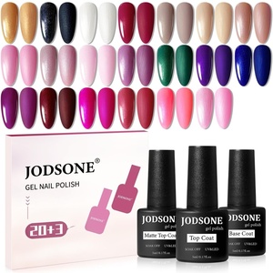 image:imageJODSONE 10 Colors Builder Nail Gel Polish Set with Base Coat and Top Coat No Wiping for Nails Strengthener Hard Nail Extension Gel LED Nail Lamp Cured20color set 10