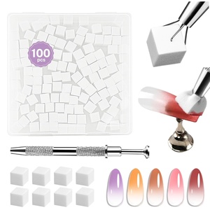 image:imageJODSONE 100PCS Soft Nail Sponges Tool with 1PCS Grabbing Pen Professional Accessories Manicure Salon Supplies for Nail Art Gradient Designs Blush Nail Art100PCSNailSponges