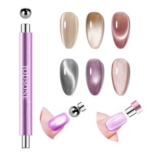 image:imageJODSONE Cat Eye Magnet Set for Nails3in1 Magnetic Tool with Ball Magnet amp Magnetic PenFrenchHeartBlack Hole amp Bunny Guide Plates for CatEye Gel Polish DIY Nail ArtPurple