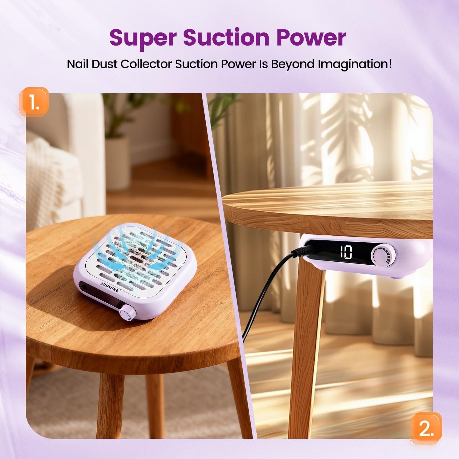 image:imageJODSONE 6000RPM Mini Nail Dust Collector PocketSized Powerful Suction Portable Nail Salon with 30 Filters GreenNdc02