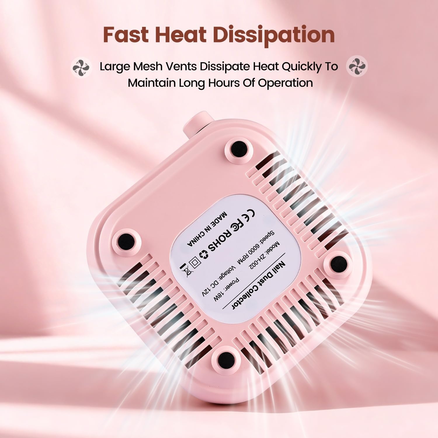 image:imageJODSONE 6000RPM Mini Nail Dust Collector PocketSized Powerful Suction Portable Nail Salon with 30 Filters GreenNdc03