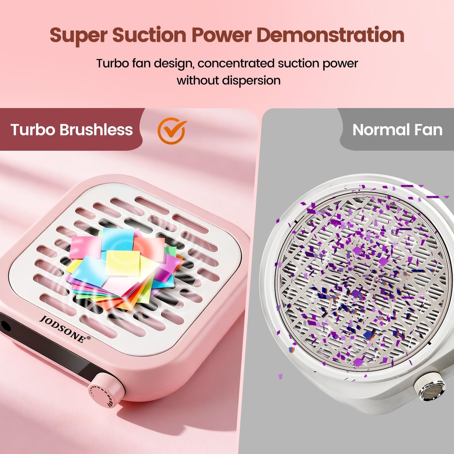 image:imageJODSONE 6000RPM Mini Nail Dust Collector PocketSized Powerful Suction Portable Nail Salon with 30 Filters GreenNdc03