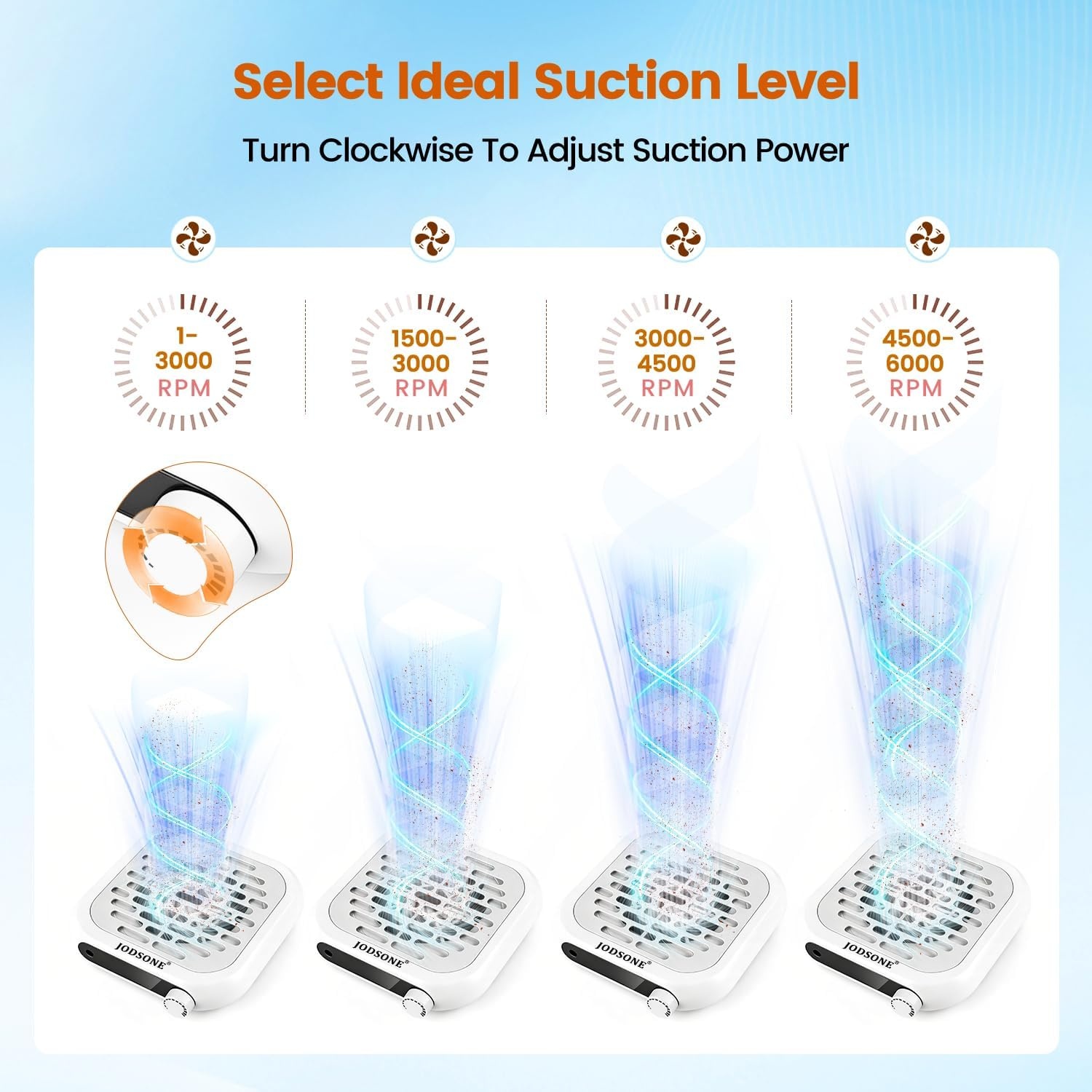 image:imageJODSONE 6000RPM Mini Nail Dust Collector PocketSized Powerful Suction Portable Nail Salon with 30 Filters GreenNdc04