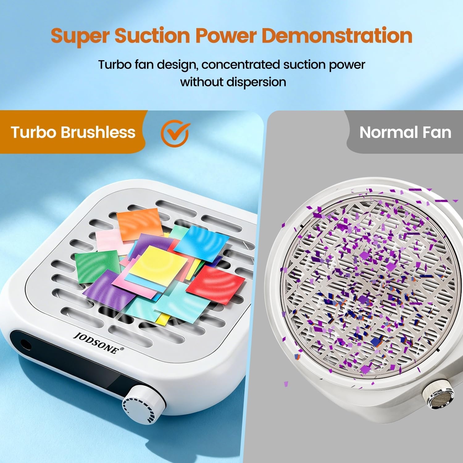image:imageJODSONE 6000RPM Mini Nail Dust Collector PocketSized Powerful Suction Portable Nail Salon with 30 Filters GreenNdc04