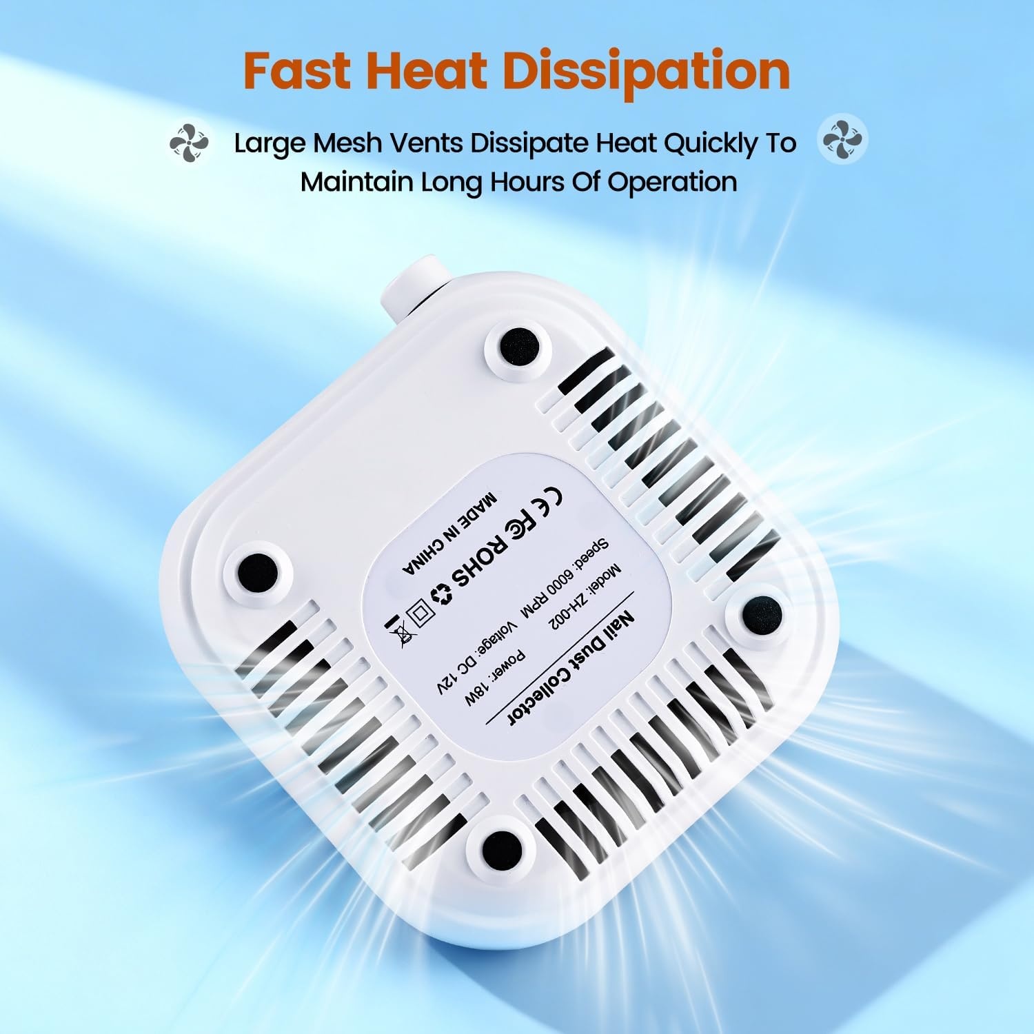 image:imageJODSONE 6000RPM Mini Nail Dust Collector PocketSized Powerful Suction Portable Nail Salon with 30 Filters GreenNdc04