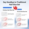 image:imageJODSONE 2PCS 10ML Nail Glue Gel for Long Acrylic Extension Nail False Tips and Clear Press On Nails Repair Treatment Rhinestone Girl Gift for Home Salon Beginner DIY15ml Clear 5in1