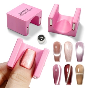 image:imageJODSONE 5D Automatic Cat Eye Magnet for NailsPink UShaped Strong Nail Art Magnet Tool with Ball Magnet Easy Multiple Cat Eye Effects for Beginners DIY at Home SalonMagnet Only No Gel IncludedM4