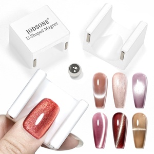 image:imageJODSONE 5D Automatic Cat Eye Magnet for NailsPink UShaped Strong Nail Art Magnet Tool with Ball Magnet Easy Multiple Cat Eye Effects for Beginners DIY at Home SalonMagnet Only No Gel IncludedM5