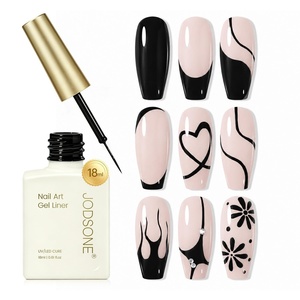 image:imageJODSONE White Nail Art Gel Liner 18ml UV Gel Polish Thin Brush  Classic White Color Nail Art Polish UVLED Cure Required BuiltIn Thin Brush for DIY Manicure At HomeLMK01