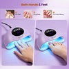 image:imageJODSONE U V LED Nail Lamp Blue Gel Polish Nail Dryer with Smart Auto Sensor 4 Timing Modes Fast Curing Suitable for Home and SalonM50007