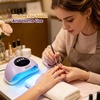 image:imageJODSONE U V LED Nail Lamp Blue Gel Polish Nail Dryer with Smart Auto Sensor 4 Timing Modes Fast Curing Suitable for Home and SalonM50007
