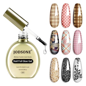 image:imageJODSONE Nail Foil Glue 165ml Hemafree Foil Transfer Gel High Adhesion  Clear Gel Easy Application Helps Transfer Fine Pattern Details Pairs With Compatible Nail Foils DIY And Salon UseA2