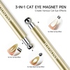 image:imageJODSONE Cat Eye Magnet Set for Nails3in1 Cylinder Cat Eye Magnet with Ball Magnets Magnetic Nail Art Pen French amp Black Hole Metal Nail Art Guides for Cat Eye Gel PolishGold