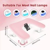image:imageJODSONE UShaped Black Manicure Arm Rest for Nails Tech with Rotating 360BuiltIn Phone Holder and Adjustable Nail Arm Rest Detachable Manicure Hand Rest for Salon Design Includes Black Nail MatPinkWithout Mat
