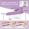 image:imageJODSONE UShaped Black Manicure Arm Rest for Nails Tech with Rotating 360BuiltIn Phone Holder and Adjustable Nail Arm Rest Detachable Manicure Hand Rest for Salon Design Includes Black Nail MatPurpleWithout Mat