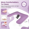 image:imageJODSONE UShaped Black Manicure Arm Rest for Nails Tech with Rotating 360BuiltIn Phone Holder and Adjustable Nail Arm Rest Detachable Manicure Hand Rest for Salon Design Includes Black Nail MatPurpleWithout Mat