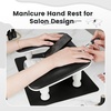 image:imageJODSONE UShaped Black Manicure Arm Rest for Nails Tech with Rotating 360BuiltIn Phone Holder and Adjustable Nail Arm Rest Detachable Manicure Hand Rest for Salon Design Includes Black Nail MatBlackWith Mat