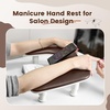 image:imageJODSONE UShaped Black Manicure Arm Rest for Nails Tech with Rotating 360BuiltIn Phone Holder and Adjustable Nail Arm Rest Detachable Manicure Hand Rest for Salon Design Includes Black Nail MatBrownWithout Mat