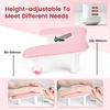 image:imageJODSONE UShaped Black Manicure Arm Rest for Nails Tech with Rotating 360BuiltIn Phone Holder and Adjustable Nail Arm Rest Detachable Manicure Hand Rest for Salon Design Includes Black Nail MatPinkWithout Mat