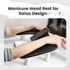 image:imageJODSONE UShaped Black Manicure Arm Rest for Nails Tech with Rotating 360BuiltIn Phone Holder and Adjustable Nail Arm Rest Detachable Manicure Hand Rest for Salon Design Includes Black Nail MatBlackWithout Mat