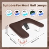 image:imageJODSONE UShaped Black Manicure Arm Rest for Nails Tech with Rotating 360BuiltIn Phone Holder and Adjustable Nail Arm Rest Detachable Manicure Hand Rest for Salon Design Includes Black Nail MatBrownWithout Mat