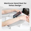 image:imageJODSONE UShaped Black Manicure Arm Rest for Nails Tech with Rotating 360BuiltIn Phone Holder and Adjustable Nail Arm Rest Detachable Manicure Hand Rest for Salon Design Includes Black Nail MatGrayWithout Mat