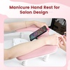 image:imageJODSONE UShaped Black Manicure Arm Rest for Nails Tech with Rotating 360BuiltIn Phone Holder and Adjustable Nail Arm Rest Detachable Manicure Hand Rest for Salon Design Includes Black Nail MatPinkWithout Mat