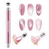 image:imageJODSONE Cat Eye Magnet Set for Nails3in1 Cylinder Cat Eye Magnet with Ball Magnets Magnetic Nail Art Pen French amp Black Hole Metal Nail Art Guides for Cat Eye Gel PolishRoseGold