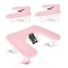 image:imageJODSONE UShaped Black Manicure Arm Rest for Nails Tech with Rotating 360BuiltIn Phone Holder and Adjustable Nail Arm Rest Detachable Manicure Hand Rest for Salon Design Includes Black Nail MatPinkWithout Mat