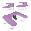 image:imageJODSONE UShaped Black Manicure Arm Rest for Nails Tech with Rotating 360BuiltIn Phone Holder and Adjustable Nail Arm Rest Detachable Manicure Hand Rest for Salon Design Includes Black Nail MatPurpleWithout Mat