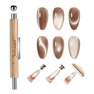 image:imageJODSONE Cat Eye Magnet Set for Nails3in1 Cylinder Cat Eye Magnet with Ball Magnets Magnetic Nail Art Pen French amp Black Hole Metal Nail Art Guides for Cat Eye Gel PolishBrown