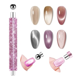 image:imageJODSONE Cat Eye Magnet Set for Nails3in1 Cylinder Cat Eye Magnet with Ball Magnets Magnetic Nail Art Pen French amp Black Hole Metal Nail Art Guides for Cat Eye Gel PolishRhinestone