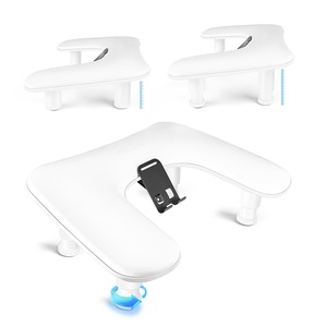 image:imageJODSONE UShaped Black Manicure Arm Rest for Nails Tech with Rotating 360BuiltIn Phone Holder and Adjustable Nail Arm Rest Detachable Manicure Hand Rest for Salon Design Includes Black Nail MatWhiteWithout Mat