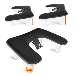 image:imageJODSONE UShaped Black Manicure Arm Rest for Nails Tech with Rotating 360BuiltIn Phone Holder and Adjustable Nail Arm Rest Detachable Manicure Hand Rest for Salon Design Includes Black Nail MatBlackWithout Mat