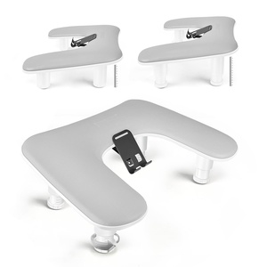 image:imageJODSONE UShaped Black Manicure Arm Rest for Nails Tech with Rotating 360BuiltIn Phone Holder and Adjustable Nail Arm Rest Detachable Manicure Hand Rest for Salon Design Includes Black Nail MatGrayWithout Mat